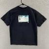 VINTAGE Lakai Shirt Mens Medium Black Fully Flared Skateboard Graphic Tee