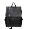 Genuine Leather Texture Backpack Woven Casual Fashion Backpack Large Capacity Business Men's and Women's Travel School Bag Computer Bag Trendy