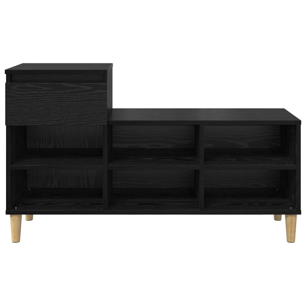 Shoe Cabinet with Storage Black Oak Effect 102 X 36 X 60 Cm