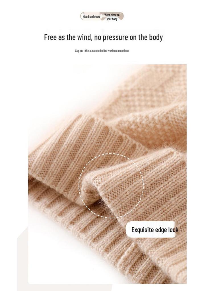 Women's Solid Color Cable Knit Earflap Hat - Cashmere 2025 Autumn/Winter Collection