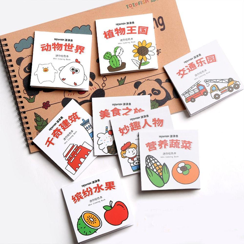 Graffiti Pocket Mini Coloring Books Montessori Gouache Graffiti Book Children Drawing Toy