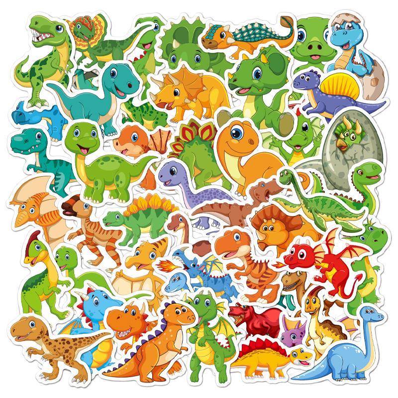 100PCS Dinosaur Stickers Kids Cute Funny Waterproof Cartoon Vinyl Stickers for Water Bottle, Scrapbook, Stationery, Luggage