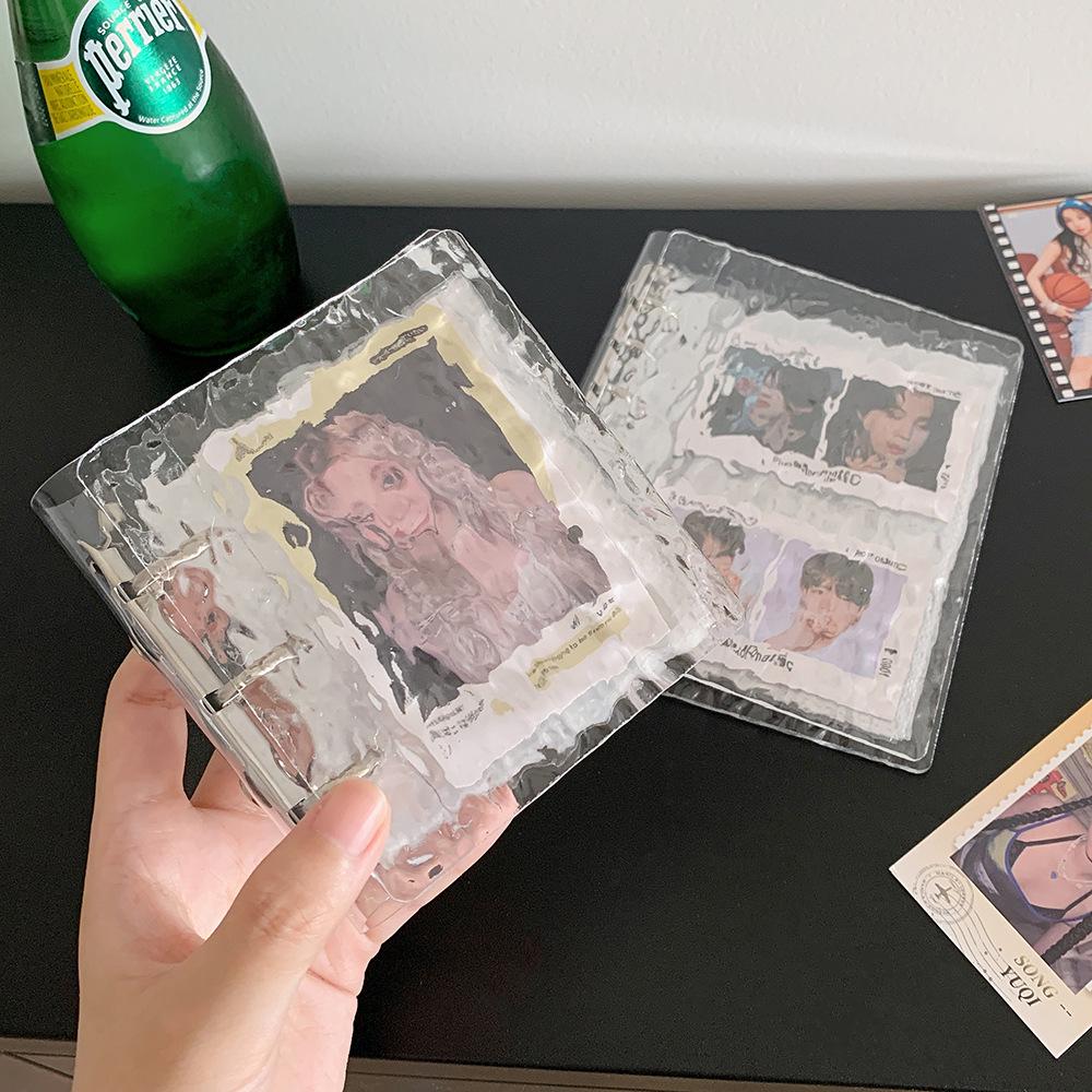 Hisocute Transparent Ripple Card & Photo Album - A8 One-Pocket, A5/A7 Size, 3-Inch Polaroid Storage