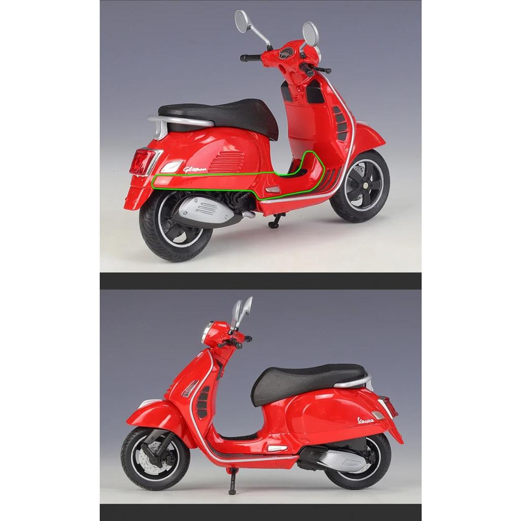 WELLY 1/12 2020 Vespa GTS Super Alloy Leisure Motorcycle Model Metal Street Road Motorcycles Model Simulation Childrens Toy Gift