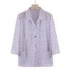 FENGXIAO Women's Retro Jacquard Loose-Fit Blouse