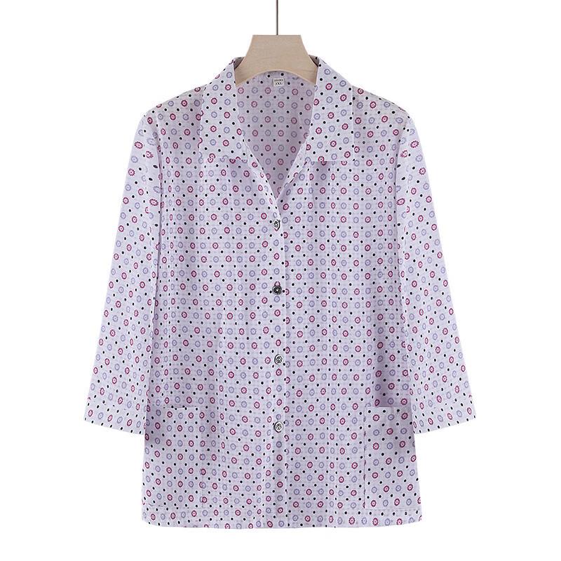 FENGXIAO Women's Retro Jacquard Loose-Fit Blouse