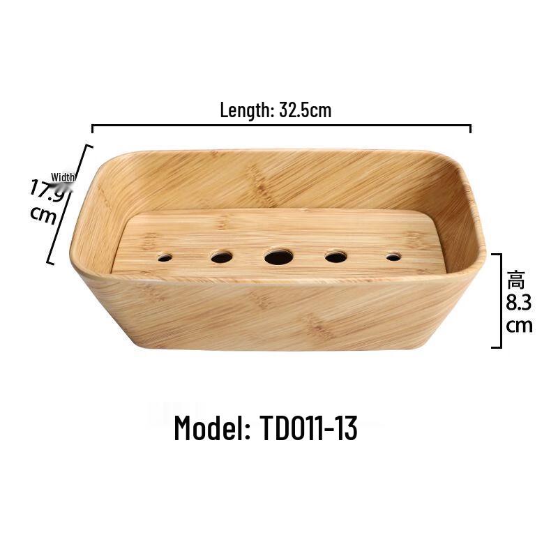 Melamine Wood Grain Dinner Plate Set