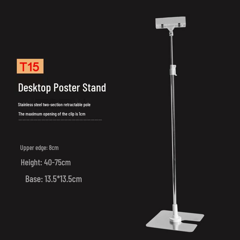 Supermarket Product Poster Display Stand with Clip for Desktop Signage