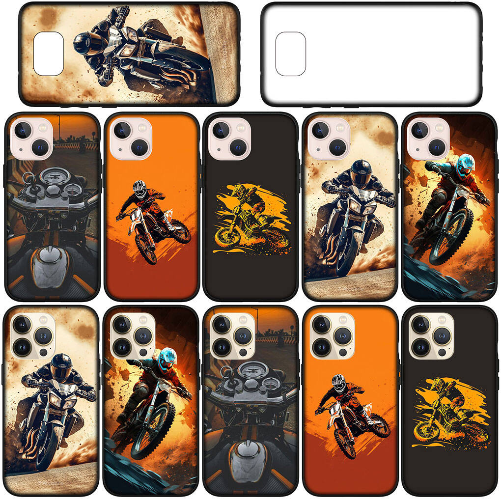 For iPhone 17 16 15 Xiaomi Poco F7 F8 X7 C85 C75 C71 M8 Redmi Note 14 13 12 11 Pro Max 14C 13C 15C A3 A4 Phone Case Moto Cross Motorcycle Mobile Cover