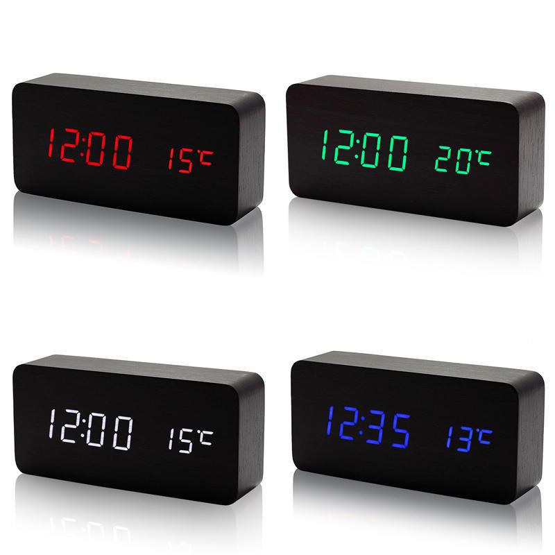 Desktop Simple Small Alarm Clock LED Clock Alarm Clock Sound Alarm Electronic Display Temperature Display Room Decoration Accessories