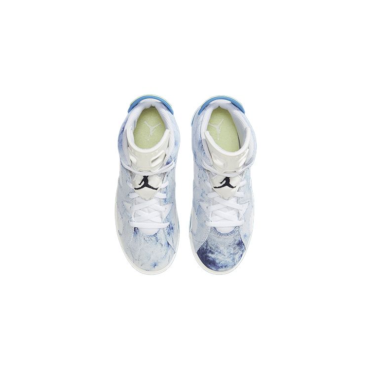 Air Jordan 6 Retro PS GS DX6176-100 Washed Denim White Blue Kids Sneakers