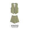 Fashion Style Summer New Women's Linen Blended Fine Cut Vest V-neck Casual Sleeveless Vest 8025939