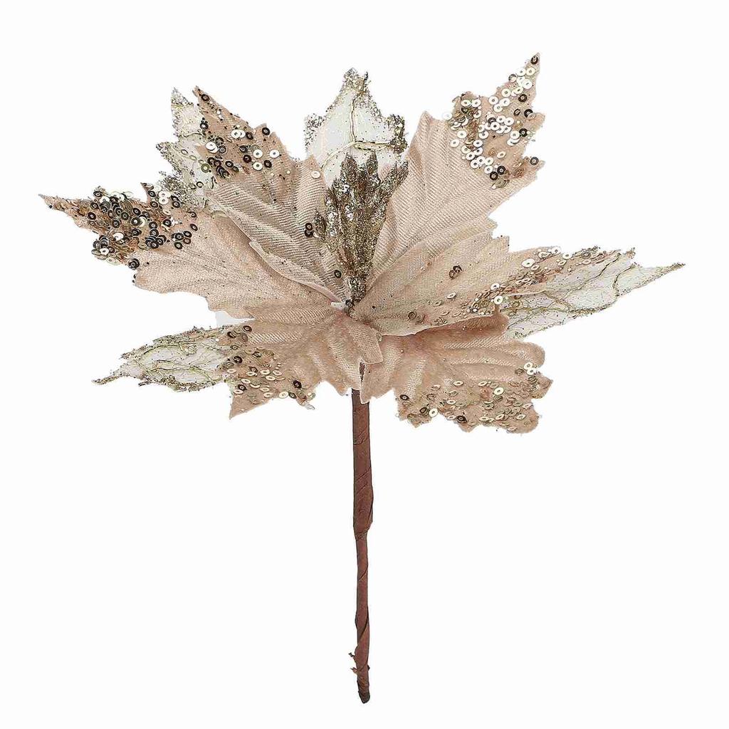 Glitter Flower Decor Simulated Xmas Tree Flower for Holiday Party Height 25cm Diameter 20cm