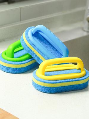 Saplı Sünger Temizleme Fırçası, Büyük Kalınlaştırılmış Tencere ve Bulaşık Yıkama Fırçası, Banyo ve Mutfak Temizleme Fırçası İçin Uygundur