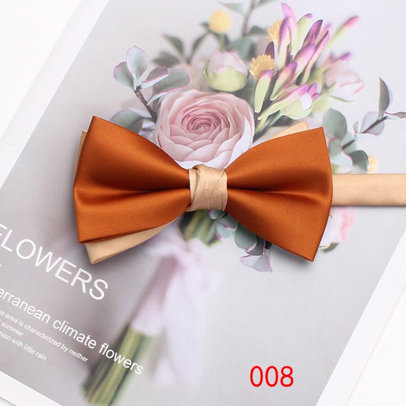 Solid Color Matching Double-Layer Bow Tie Men'S Business British Style Suit Accessories Wedding Bow Tie