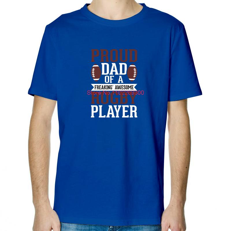 Proud Dad Of A Rugby Player Fashion Tees Tops Cotton New Shirts And TShirts Casual Unisex Streetwear Round Neck TShirt