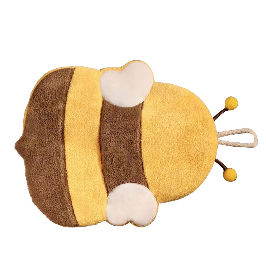 Hand Towel Thickened Cute Cartoon Animal Pattern Absorbent Hanging Kitchen Towel for Kids Home Bee Pattern