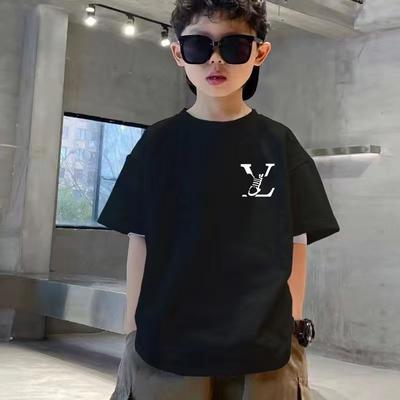 Sommer Luxusmarke Buchstaben Grafik Kinder T-Shirt Baby Junge Mädchen Kleidung Sport Kurzarm Baumwolle Kinder Mode