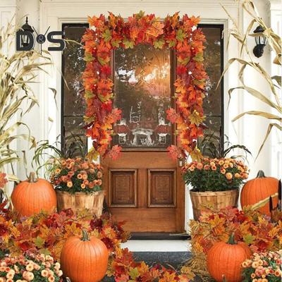 175CM Ghirlanda di foglie d'acero artificiali per la casa, il giardino, l'interno e l'esterno, finte foglie di piante rampicanti, decorazione per il festival del raccolto autunnale di Halloween