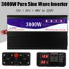 Conversor Transformador 3000W Inversor de Potência Onda Senoidal Pura+Visor LCD Duplo Preto