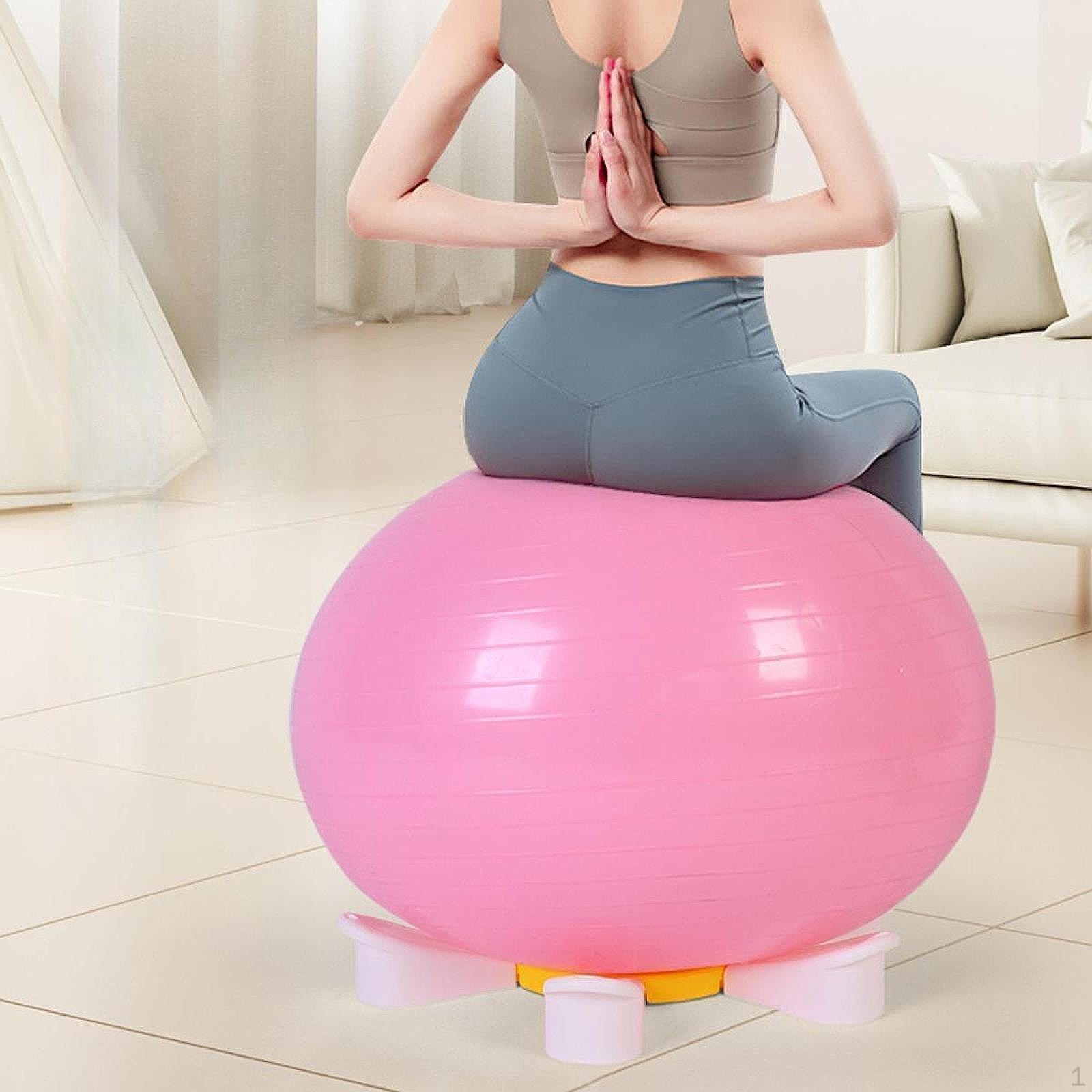 

-Formated -Ball Base -Equipment Ball Chair Stood Seat for Adults Yellow with Strap