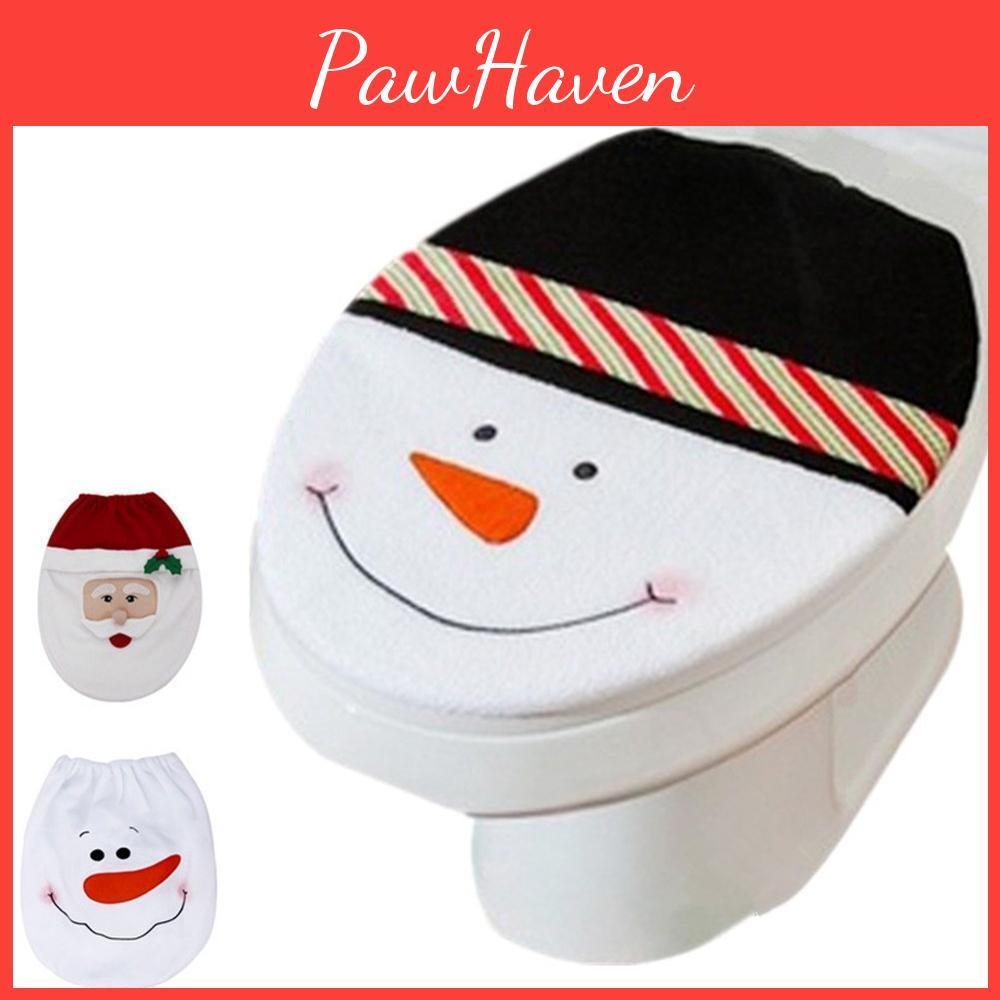 Toilet Seat Toilet Snowman Cover Lid New Year Xmas Christmas Decoration