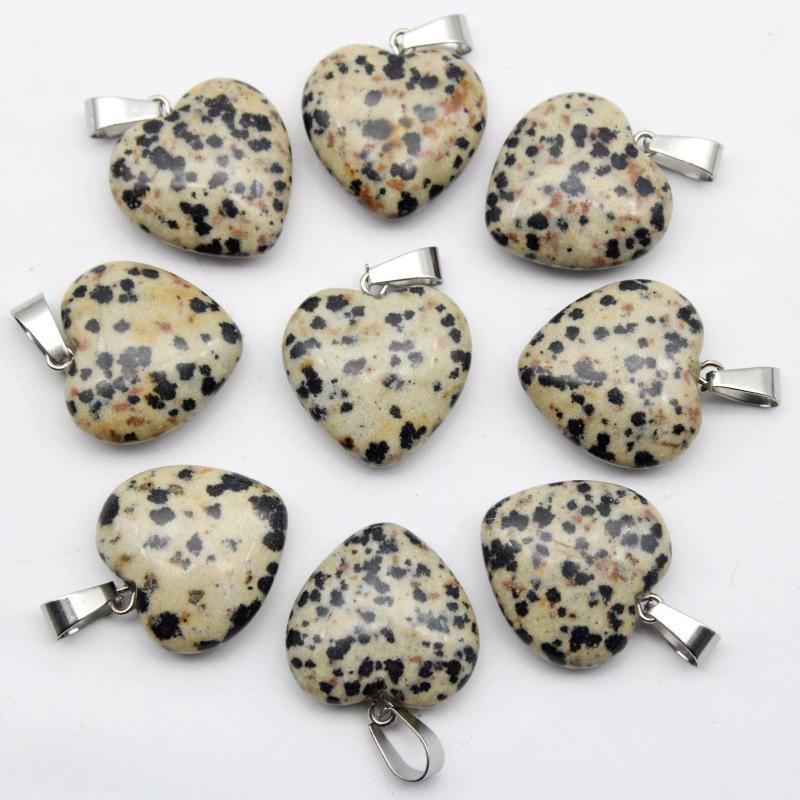 20MM Herzförmiger Naturstein Anhänger: Achat, Rosenquarz, Aquamarin, Pfirsichherz Schmuck