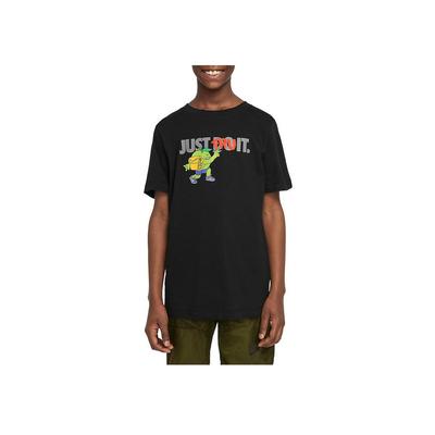 Cartoon Letter Print Round Neck Short Sleeve T-Shirt Kids Tops Black DQ3869-010