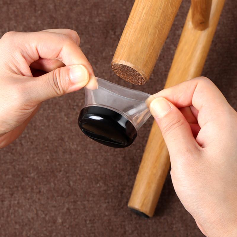 8PCS Carpet Furniture Sliders Chair Leg Floor Protectors Rubber Round Square Furniture Chair Feet Glides Caps Prevent Scratches