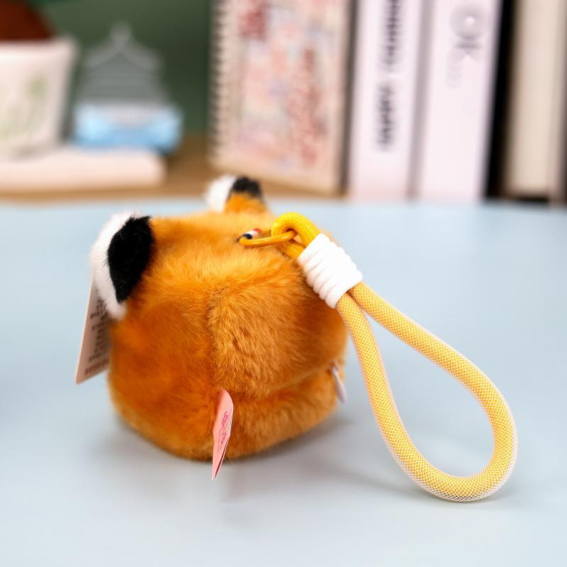 Square Plush Toys Pendant Fruit Animal Keychain Kawaii Backpack Decor Toys Adorably Car Key Holder Creative Birthday Gifts