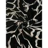 Women's large size with pocket design black and white abstract printed long-sleeved loose top, fashionable versatile casual T-shirt