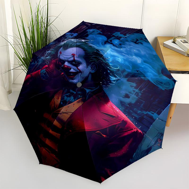 

1pc Joker Clown Night Cityscape Umbrella with Plastic Handle,Suitable for All Seasons Travel Outdoor Multi-functional UmbrellaDCS076