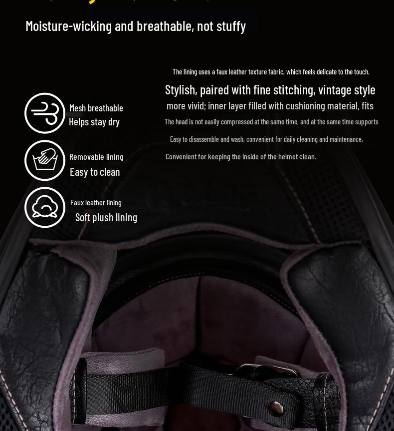 Retro Carbon Fiber Full Face Helmet for Kids - Motorcycle, Cruiser, Scooter