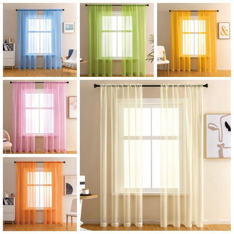 Colorful Semisheer Modern Privacy Romantic Curtains Light Filtering Window Scarf For Living Room Bedroom Study Room Decor
