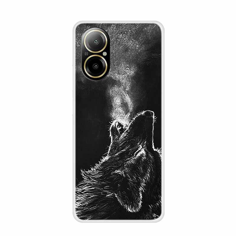 Soft Case For Realme C67 Painting Animals Luxury Silicone Phone Cover for Realme C 67 Protector Transparent Shell Clear Cases
