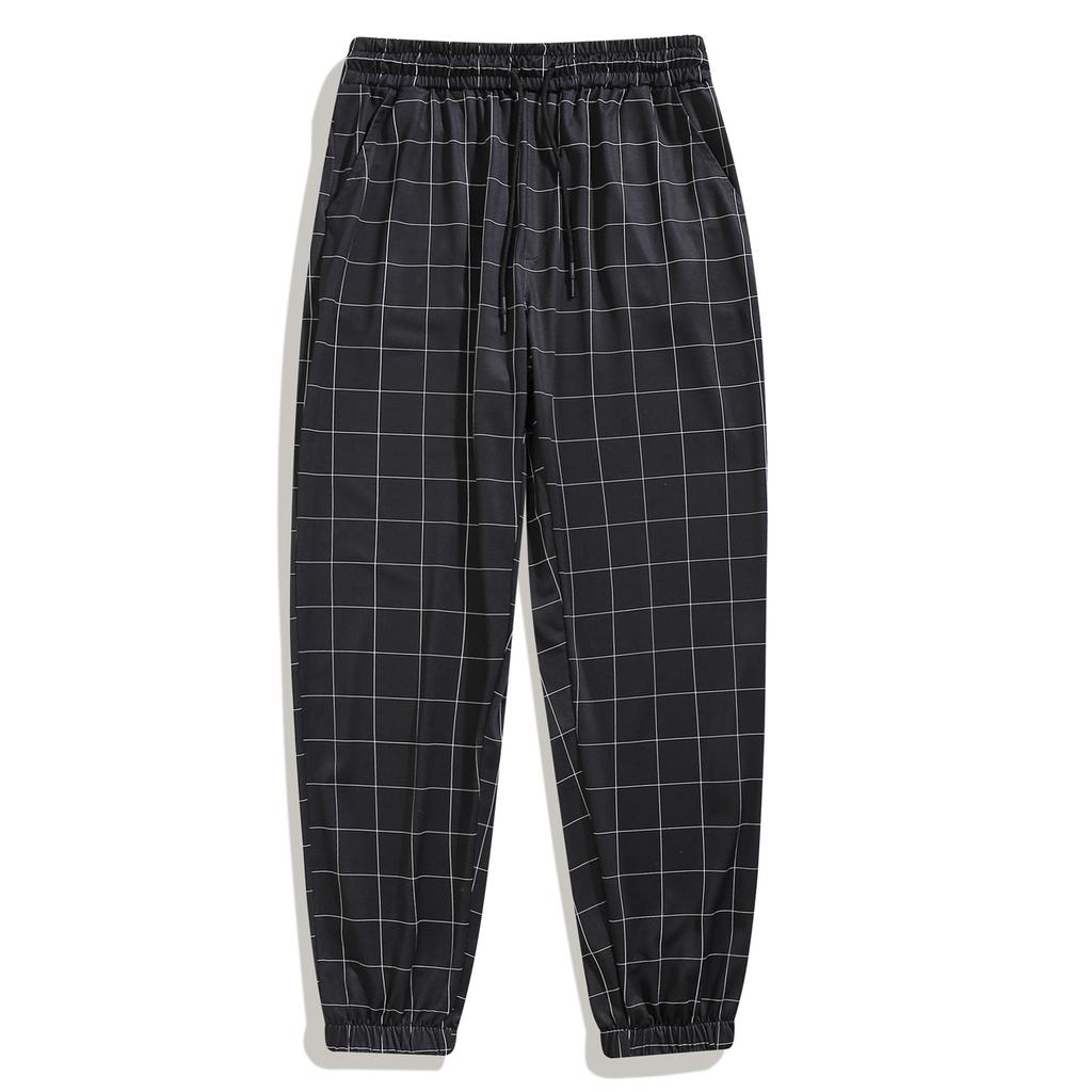 New Spring And Autumn Men'S Sports And Leisure Quick-Drying Plaid Pants Men Comfortable Solid Color Casual Pants Men
