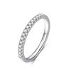 FEOBUR 1.5mm Full Moissanite Diamond Ring   Copperfor Women Stackable Engagement Rings Half Eternity Band Wedding