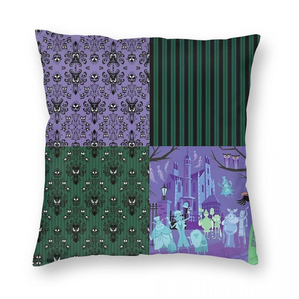 Haunted Mansion Square Pillowcase Polyester Linen Velvet Creative Zip Decor Throw Pillow Case Home Cushion Cover x