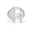 Ring - LUXENTER - Alphabet - Letter R - Adjustable Size - Rhodium Plated