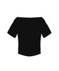 Nigaennikol Half Shirring Drape Boat Neck Top_Black