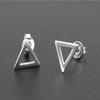 Korean Style Geometric Triangle Hollow Flower Ear Cuff Earrings for Women