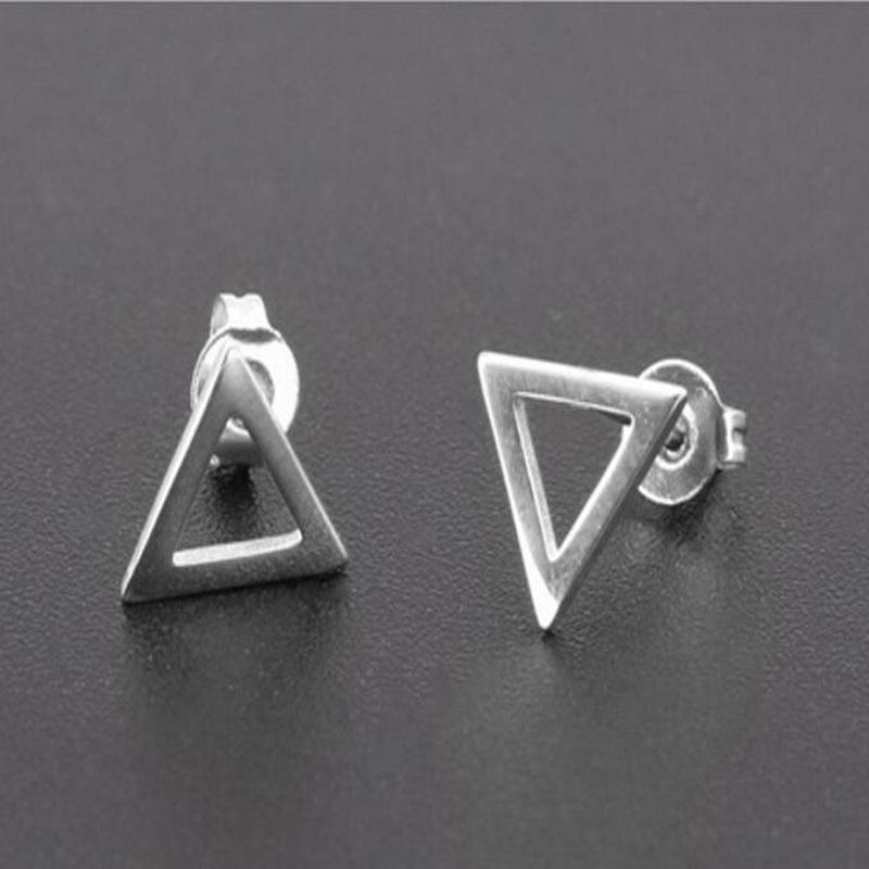 Korean Style Geometric Triangle Hollow Flower Ear Cuff Earrings for Women