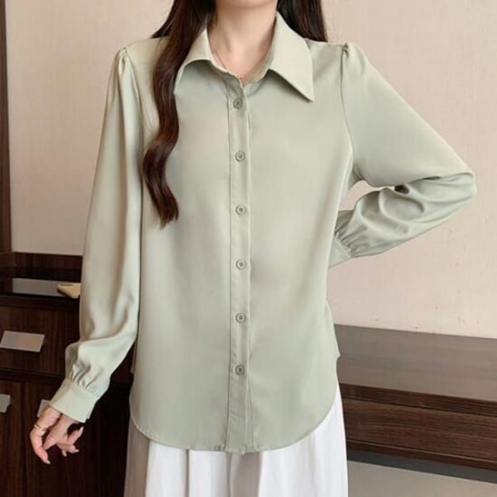 Navava Women S Simple baSic Plain Long Sleeve Shirt Nb2883