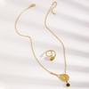 Tennis Racket Shape Necklace Ring Set Women Men Lightweight Hollow Sporty Minimalist Jewelry