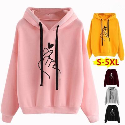 New Women Long Sleeve Crop Top Pullover Hooded Sweatshirt Cropped Hoodie LC
