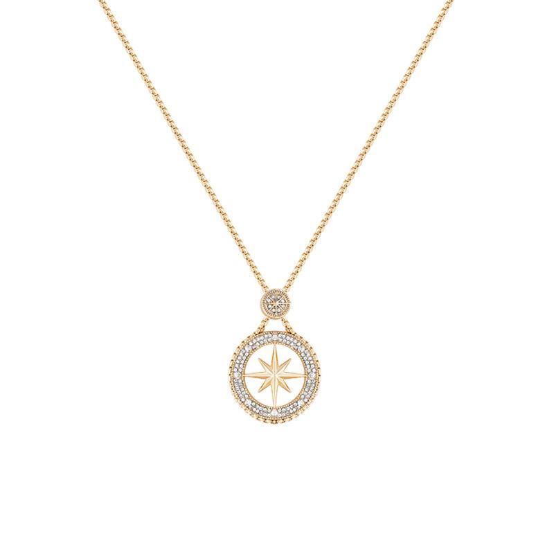 Women Necklace Exquisite Flash Diamond Eight Awn Star Pendant Necklace Sweater Chain Jewelry
