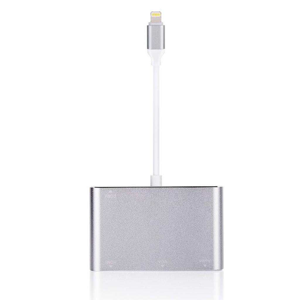 Lightning 8 Pin Male To HDMI+VGA+Audio Female Cable Adapter for iPhone X/8P/8/7/7 Plus Etc.