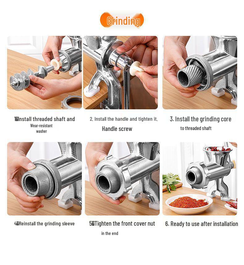 Manuelle Fleischmühle & Wurstfüller: Handkurbelmixer & Gemüsehacker.