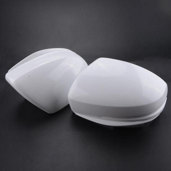Pair Door Side Rearview Mirror Cover Caps White For Honda Fit / Jazz 2014-2018