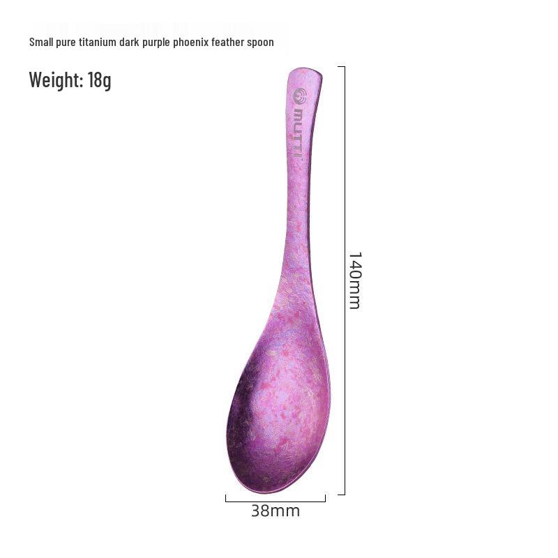 Pure Titanium Teaspoon: Healthy, Portable, High-Quality Tableware with Ice Flower Crystal Design.